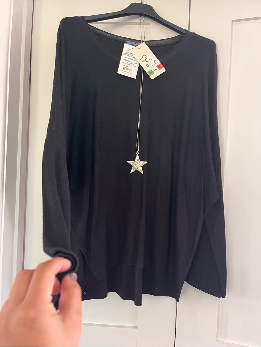 Italian Soft black long sleeved top